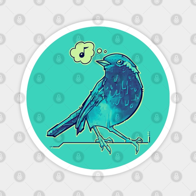 aqua blue song bird Magnet by weilertsen